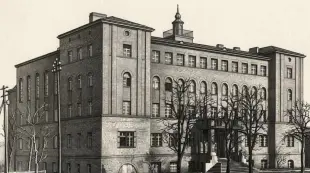 AI Video: Slow camera zoom in on the building