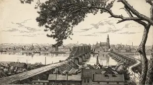 AI Video: The water is rippling, the clouds are floating across the sky, the leaves on...