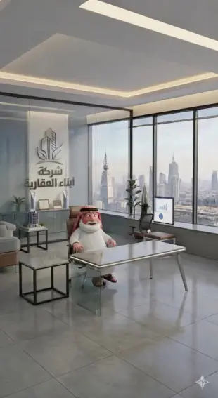 AI Video: هذا الشخص يريد كانه ان ينام على الكرسي من الخلف يعني ان يسند ظهره على الكرسي...