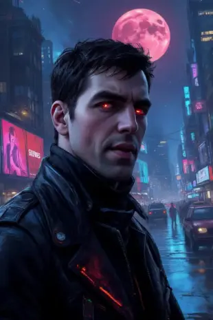 AI Video: [0.0 – 1.5s]
Wide shot — Rain-soaked cyberpunk city. Neon signs flicker. A...