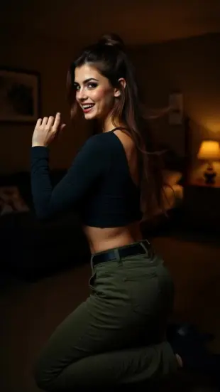 AI Video: As part of the truth or dare games Natalie is twerking on me whilst looking...