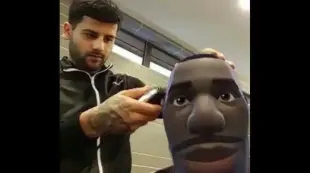 AI Video: Barber makes his client a trim. The client thanks him for it