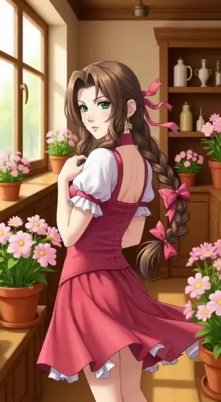 AI Video: She exhales a long, dramatic sigh, shoulders dropping. She pushes off the...