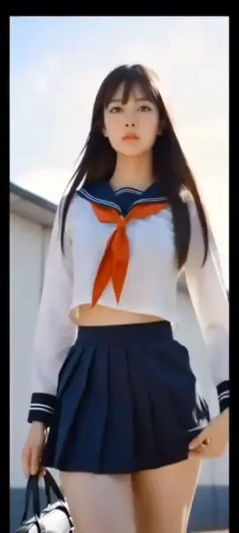 AI Video: Your Japanese Girlfriend runs towards excited to see you