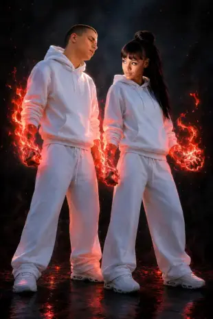AI Video: The video starts exactly from this image. Keep the faces, clothes, and...