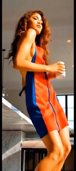 AI Video: Zendaya turns towards you and seductively beckons you to join her