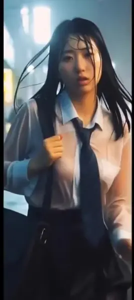 AI Video: The girl keeps running as her upper body starts bouncing alot