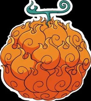 AI Video: Use the provided image of the One Piece Mera Mera no Mi (Flame-Flame Fruit)...