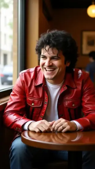 AI Video: He smiles warmly, head tilts slightly as he listens, eyes crinkling at the...
