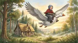 AI Video: OLD MOTHER GOOSE.     OLD Mother Goose, when       She wanted to wander,...