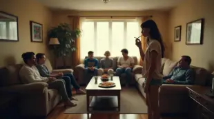 AI Video: Fille fume en famille
