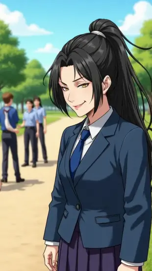 AI Video: He inclines his head slightly, lips curling into a faint, mocking smirk. He...