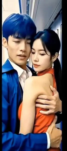 AI Video: The man now kisses her passionately as his hands caress her body