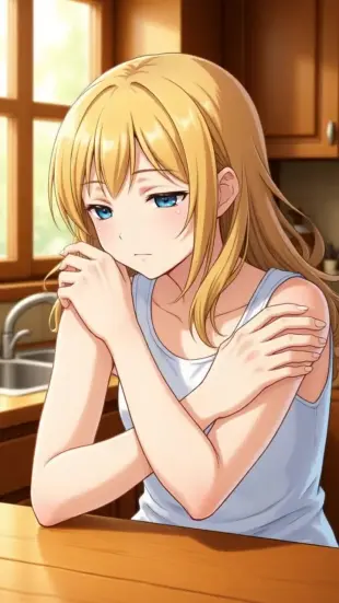 AI Video: A single tear tracks down his cheek, shoulders heave with a shaky, rhythmic...