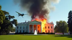 AI Video: Iránsky dron vyhadzuje Biely dom do vzduchu..