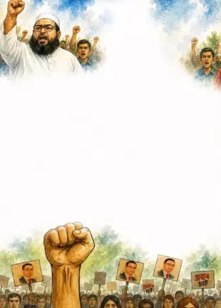 AI Video: Animate ONLY the illustrated watercolor area. The man at the top-left gently...