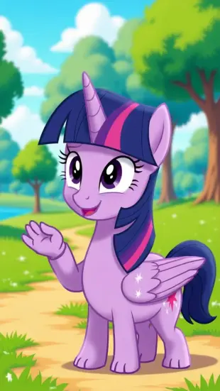AI Video: Where Twilight And Sonic The Hedgehog First Talking, slow blinking, subtle...