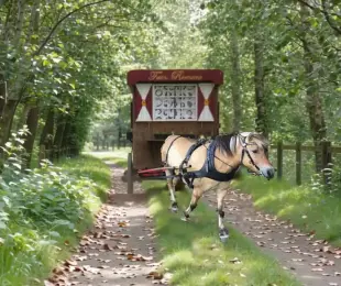 AI Video: Let this pony pull the gypsy wagon along the road