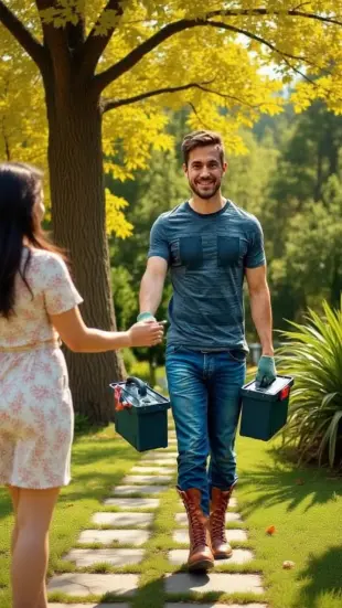 AI Video: He maintains unwavering eye contact, a slow, smug smile spreading across his...