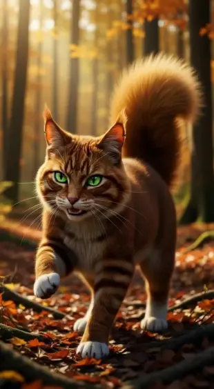 AI Video: She glances toward the others, eyes narrowing protectively, then shifts gaze...