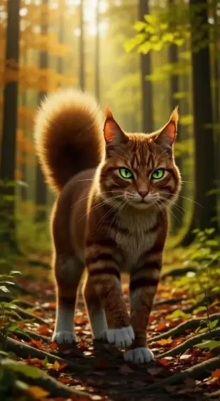 AI Video: He twitches his whiskers, struggles to suppress a grin, then lets a soft...
