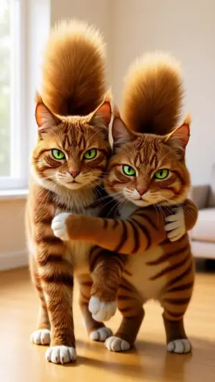 AI Video: He brushes his shoulder against yours, head tilting toward yours with a...