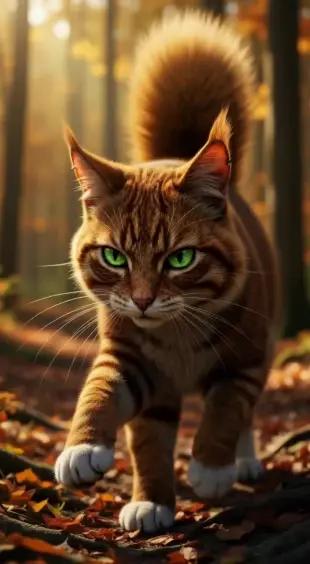 AI Video: She purrs, tail curling rhythmically. She leans forward, eyes glinting and...