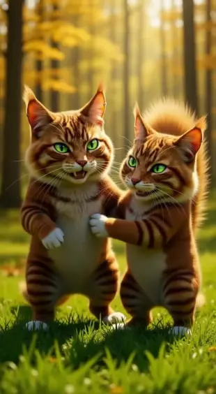 AI Video: She flicks her tail, glances toward Ivypool and Brackenfur with a playful...