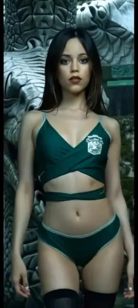 AI Video: Jenna ortega keeps dancing swaying her sexy body, moving her hips invitingly...
