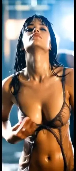 AI Video: Jenna ortega now does a shimmey dance  sticking her chest out with bouncing
