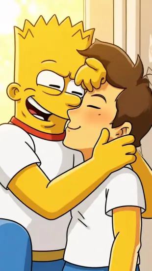 AI Video: He melts into the kiss, fingers tangle into hair, tongue moves rhythmically....