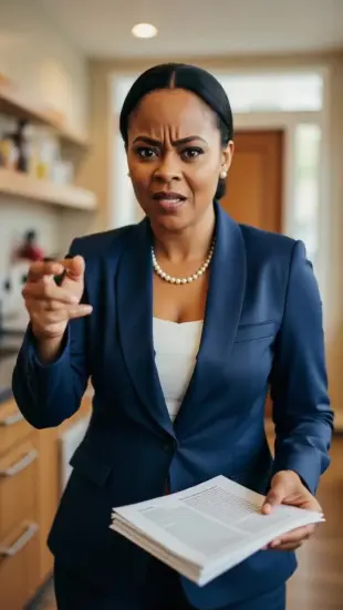 AI Video: Head snaps toward camera, mouth gasps rhythmically. She snatches pod, points...