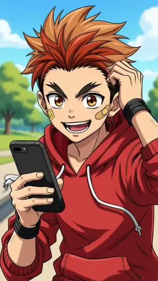 AI Video: He freezes mid-motion, eyes widening sharply. He lunges forward, squinting...