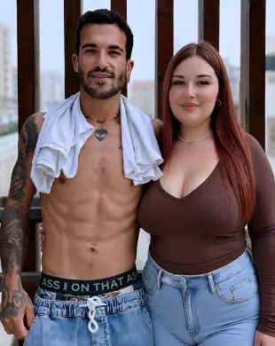 AI Video: The woman kisses the man on the cheek. After that the man kisses the woman in...