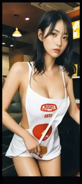 AI Video: The girl keeps dancing with her straps sliding off her shoulders