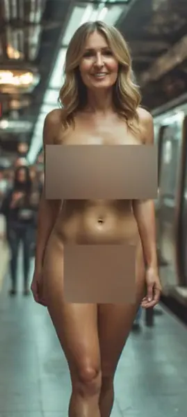 AI Video: Mature lady is walking in the subway looking fantastic