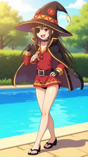 AI Video: En bikini en la pisina