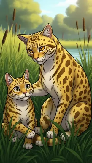AI Video: Leopardstar’s eyes widen, pupils dilating in shock. Her fur bristles, then...