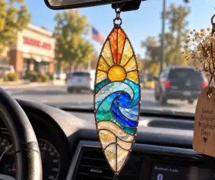 AI Video: Keep the ornament perfectly upright, flat and front-facing. Move it only a...