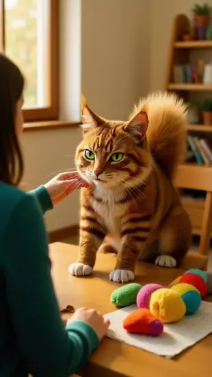 AI Video: She nudges a shoulder with her nose, ears twitching, face flushing. Her tail...