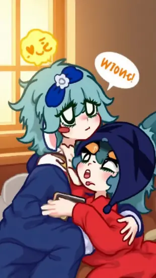 AI Video: THEM CUDDLING HAPPILY IN BED FLIRTING IN TEXT BUBBLES